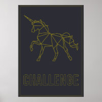 Challenge affirmation poster origami unicorn horse