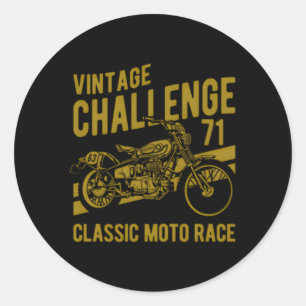 Challenge Motorcycle Race Classic Round Sticker