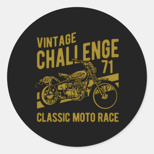 Challenge Motorcycle Race Classic Round Sticker (Front)