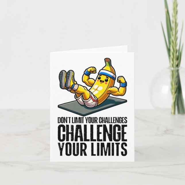 Challenge Your Limits Bodybuilder Abdominal Muscle Card (Front)