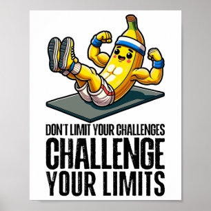 Challenge Your Limits Bodybuilder Abdominal Muscle Poster