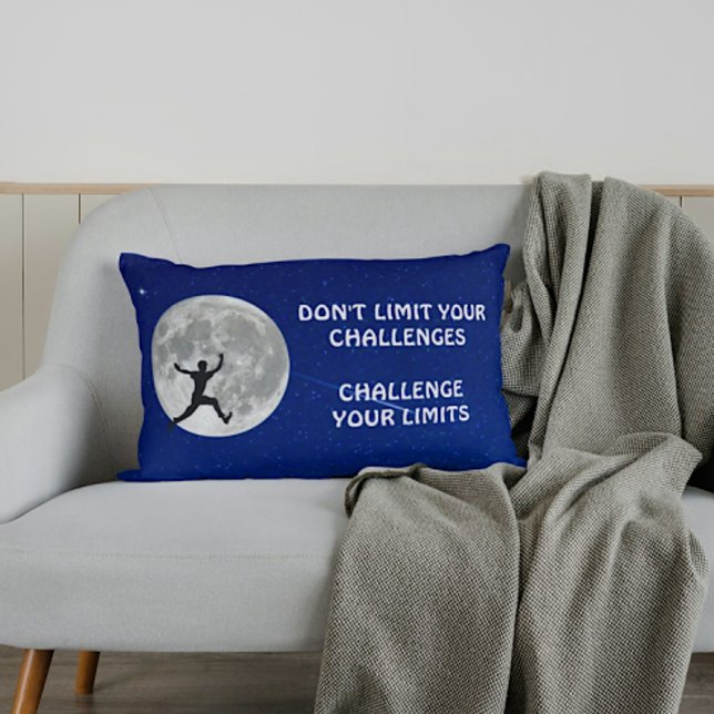Challenge your limits motivational quote lumbar cushion (Creator Uploaded)