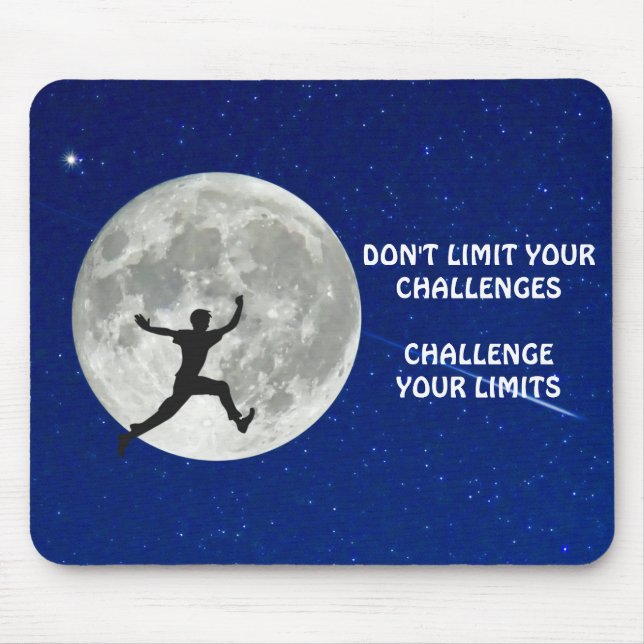 Challenge your limits motivational quote mouse pad (Front)