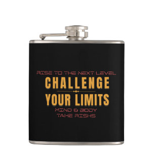 Challenge Your Limits Next Level Inspirational  Hip Flask