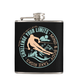 Challenge Your Limits Next Level Inspirational Hip Flask