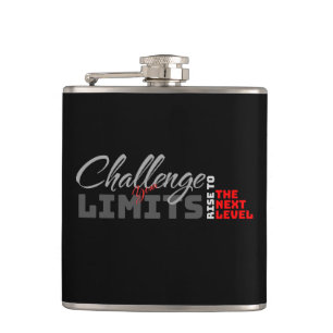 Challenge Your Limits Next Level Inspirational  Hip Flask