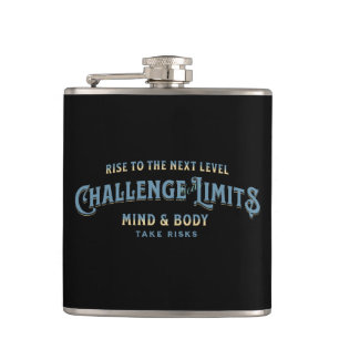 Challenge Your Limits Next Level Inspirational  Hip Flask