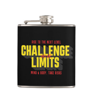 Challenge Your Limits Next Level Inspirational  Hip Flask