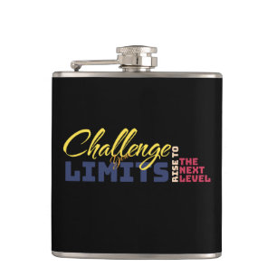 Challenge Your Limits Next Level Inspirational  Hip Flask