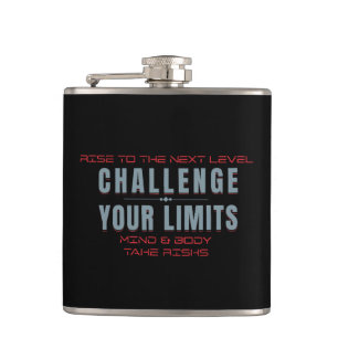 Challenge Your Limits Next Level Inspirational  Hip Flask