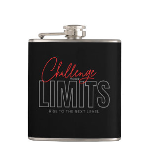 Challenge Your Limits Next Level Inspirational  Hip Flask