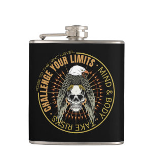 Challenge Your Limits Next Level Inspirational  Hip Flask