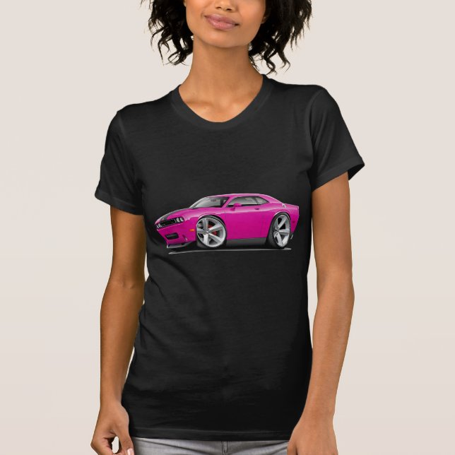 Challenger SRT8 Fuschia-Black Car T-Shirt (Front)