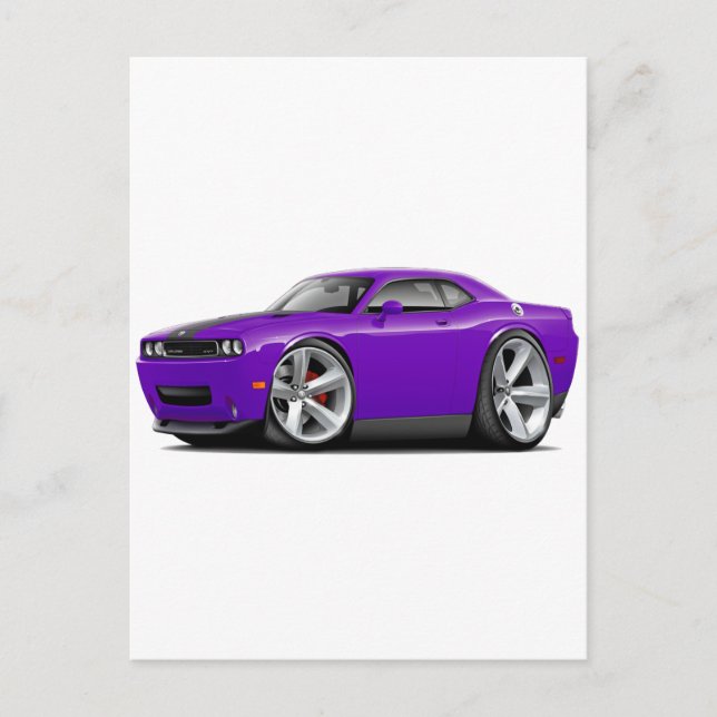 Challenger SRT8 Purple-Black Car Postcard (Front)