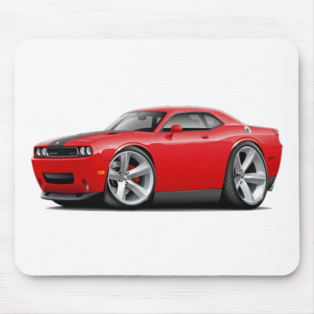 Challenger SRT8 Red-Black Car Mouse Pad (Front)