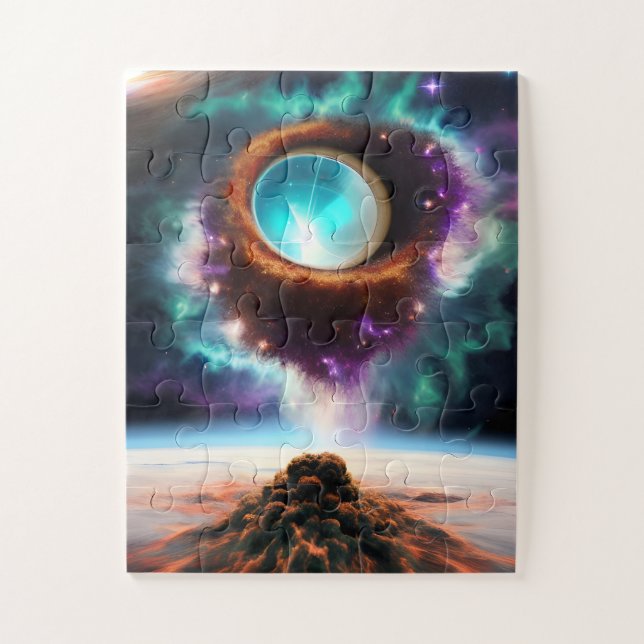 Challenging cosmic portal inside Milky Way galaxy Jigsaw Puzzle (Vertical)
