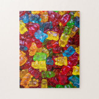 Challenging Rainbow Gummy Bear Candy Photo Jigsaw Puzzle