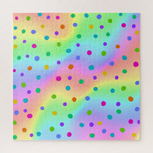 Challenging Rainbow Puzzle with Polka Dots