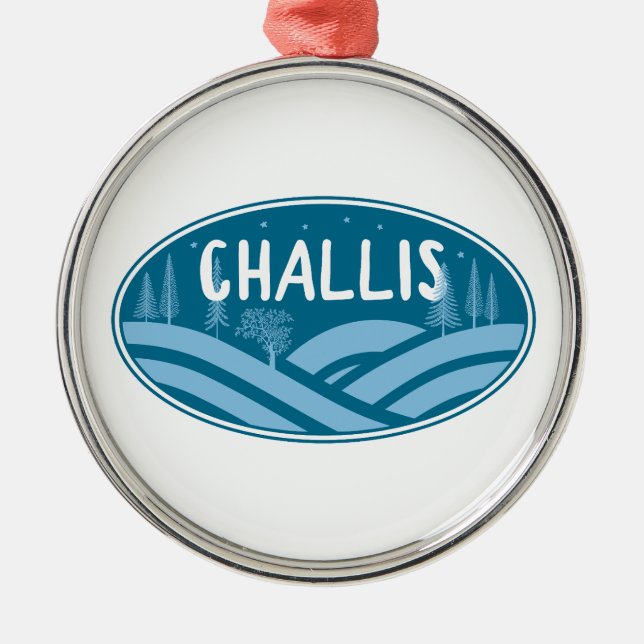 Challis Idaho Outdoors Metal Tree Decoration (Front)