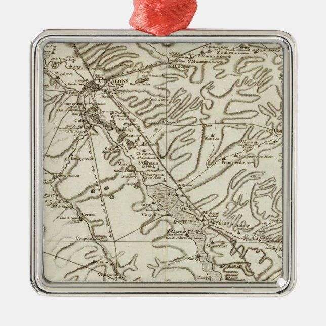 Chalonsen Champagne Metal Tree Decoration (Front)