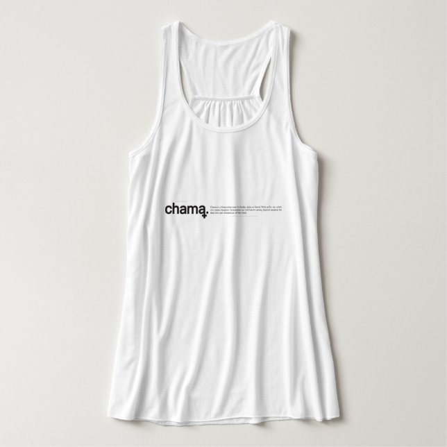 Chama Black and White Tank Top (Design Front)