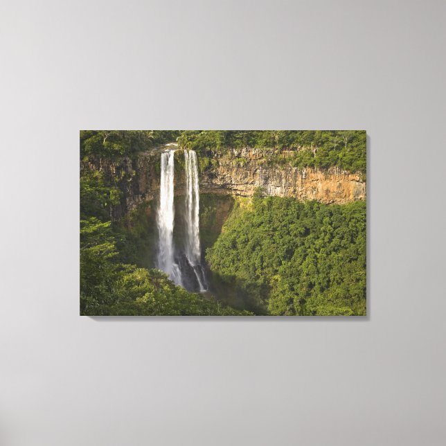 Chamarel Waterfall-highest on Mauritius, over Canvas Print (Front)