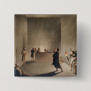 Chamber and Sarcophagus in the Great Pyramid of Gi 15 Cm Square Badge