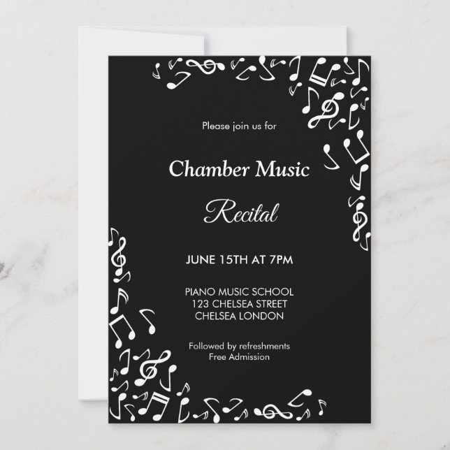 Chamber Recital Concert Classical Music Invitation (Front)