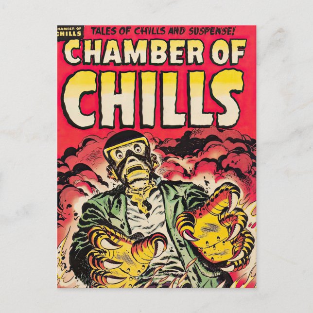 Chambers Of Chills Vintage Comic Thrills Postcard (Front)