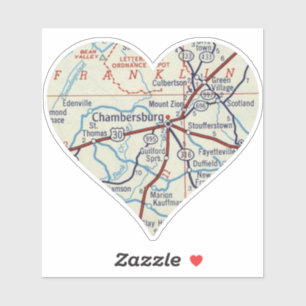 Chambersburg PA Vintage Map