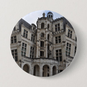Chambord castle, staircase by Leonardo da Vinci. 7.5 Cm Round Badge