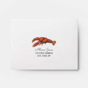 Chambray Lobster Wedding R.S.V.P. Envelope