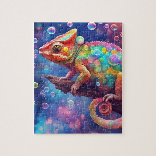Chameleon 2 bubbles jigsaw puzzle (Vertical)