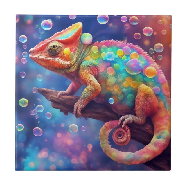 Chameleon 2 bubbles tile (Front)