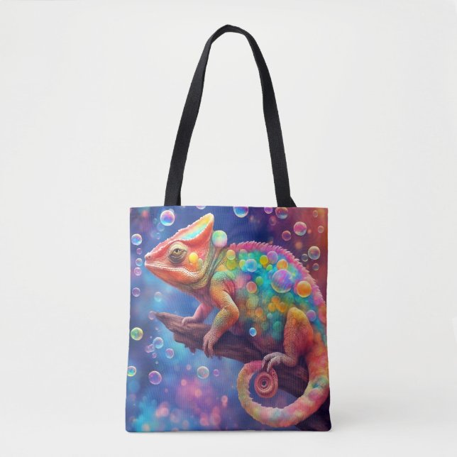Chameleon 2 bubbles tote bag (Front)
