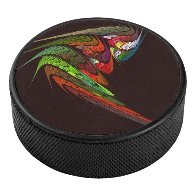 Chameleon Abstract Art Hockey Puck (3/4)
