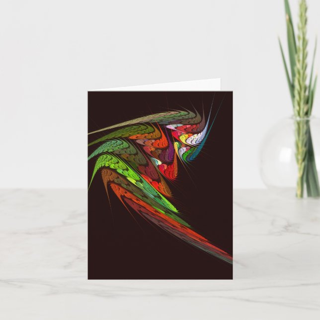 Chameleon Abstract Art Note Card (Front)