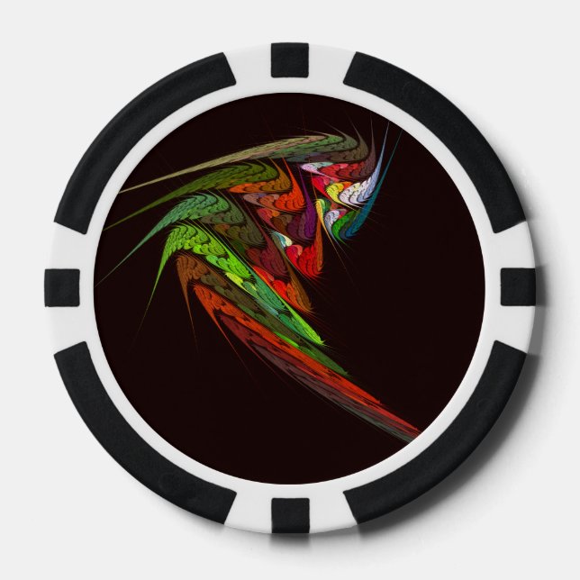 Chameleon Abstract Art Poker Chips (Front)