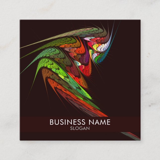 Chameleon Abstract Art Professional Square Business Card (Front)