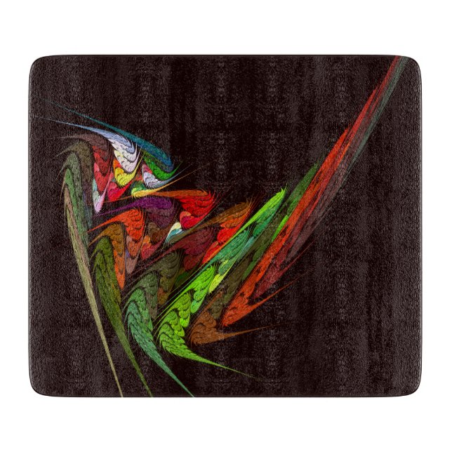 Chameleon Abstract Art Rectangle Cutting Board (Front)