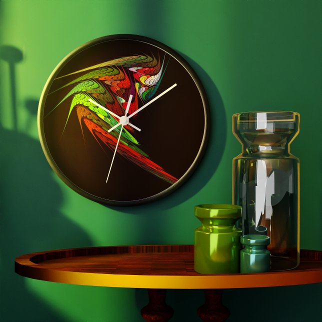 Chameleon Abstract Art Round Large Clock (Chameleon Abstract Art Round Clock)