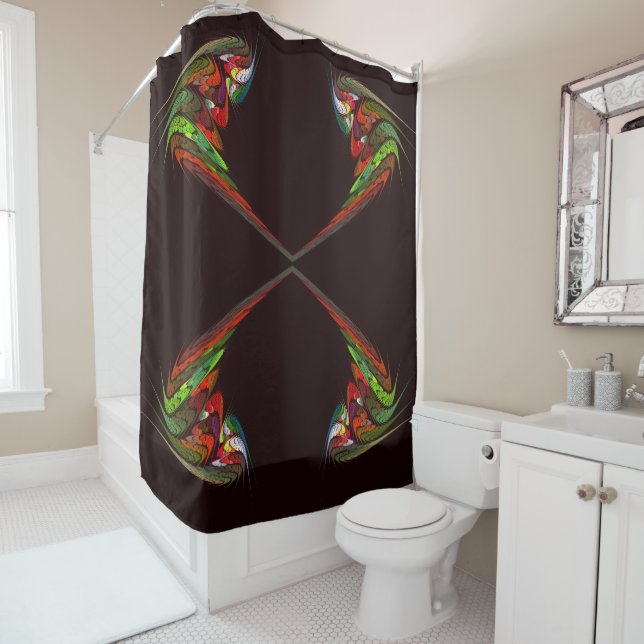 Chameleon Abstract Art Shower Curtain (In Situ)
