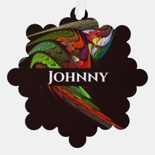 Chameleon Abstract Art Tree Decoration Card