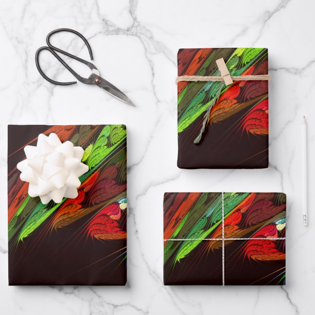 Chameleon Abstract Art Wrapping Paper Sheet (Front)