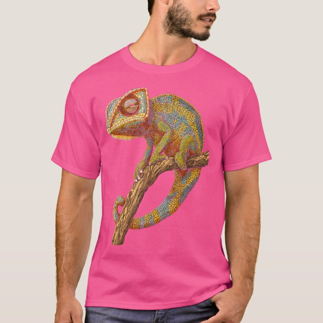 Chameleon Animal Motif Artwork Chameleon T-Shirt (Front)