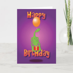 chameleon - balloon - happy birthday card