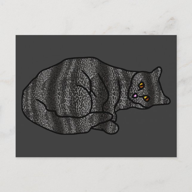 Chameleon Cat Postcard (Front)