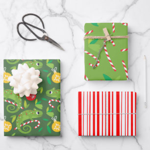 Chameleon Christmas  Wrapping Paper Sheet