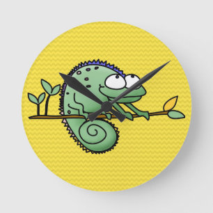 Chameleon Cute Funny Round Clock
