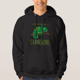 Chameleon   Cute Girl Who Loves Chameleons Graphic Hoodie